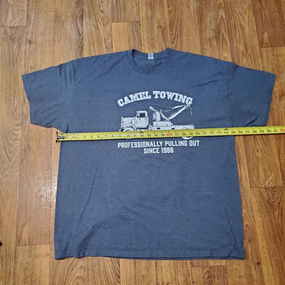Camel Towing Service Humor Mens T-Shirt Size XL Blue/Gray Short Sleeve - Picture 3 of 6